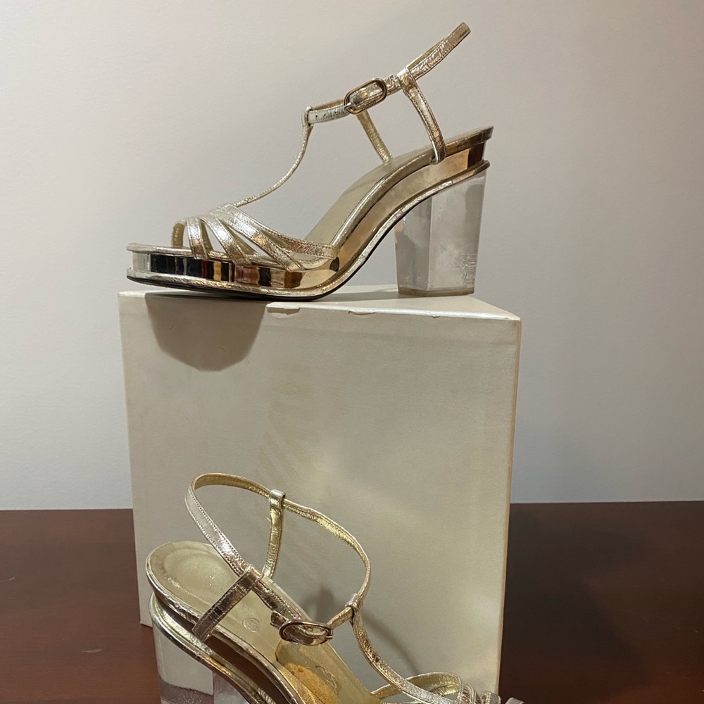 CHANEL LUCITE PlATFORM HEEL sz. 38